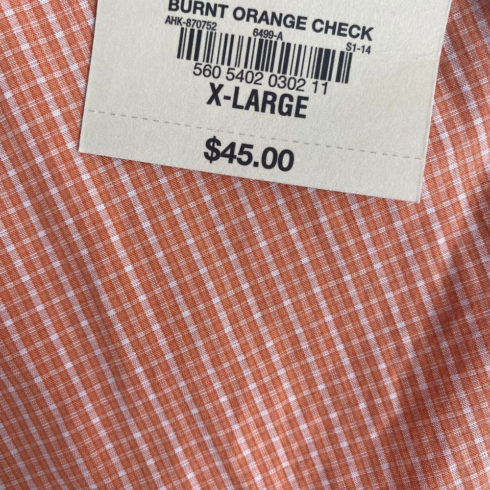 ARTICLE 365 Button Up Shirt‎ Men's Size XL Plaid Orange Lightweight Long Sleeve - Picture 14 of 16